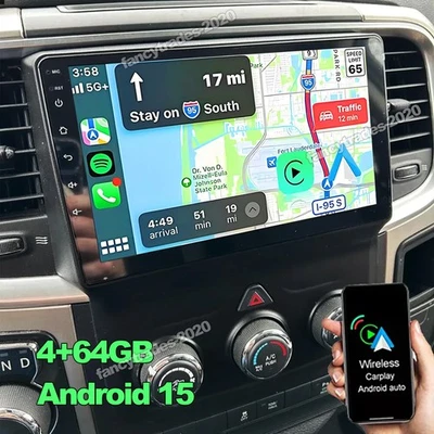 ANDROID 15.0 CARPLAY FOR 2014-2018 DODGE RAM 1500 2500 3500 CAR STEREO RADIO GPS - Image 1 of 4