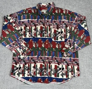 Vintage Natural Issue Shirt Mens Extra Large Red Blue Golf All Over Print - Picture 1 of 10