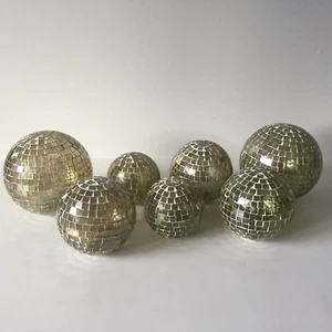 Mosaic Translucent Reflective Glass Balls Decorative Accent Decor - Picture 1 of 29