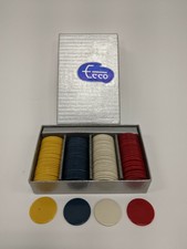 Vintage Ecco Miniature Bakelite Poker Chips With Box Small Mini Catalin