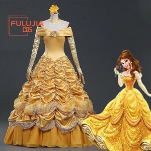 Die Schöne und das Biest Erwachsene Kostüme luxuriöses Prinzessin Belle Kleid Cosplay - Bild 1 von 9