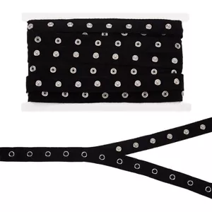 5 Yards Black Metal Snap Button Tape Trim, 3/4 inch Sewing Snap Fastener Tape... - Picture 1 of 6