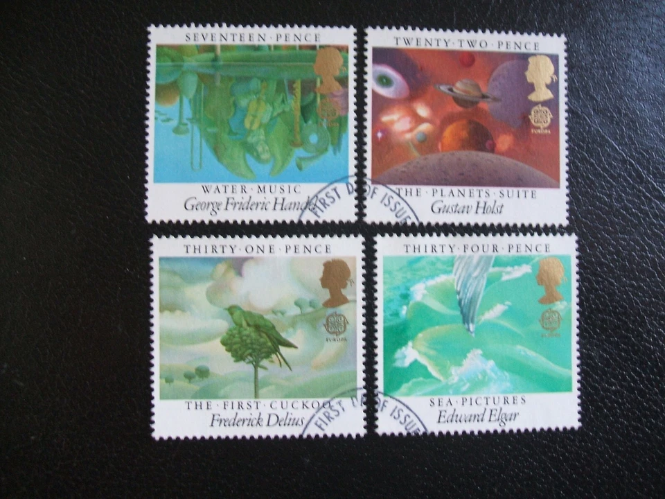 SG1282-1285 1985 Año de la Música Europea - Compositores británicos. Juego de estampillas usadas. Foto 1 de 1