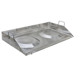 32 inch Long Solid Stainless Steel Convex Comal Griddle Pan Equipped With Rack - Picture 1 of 4