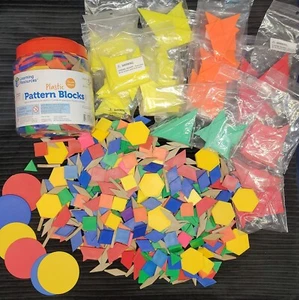 Huge Lot Tangrams & Pattern Blocks for Math Counting Learning Classroom - Picture 1 of 4