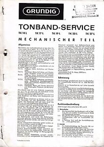 Service Manual Instructions for Grundig TK 14 L, TK 17 L, TK 19 L, TK 23 27 L