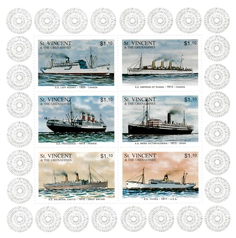 St. Vincent 1996 - SC# 2349 Ships, Boats, Nautical - Sheet of 6 Stamps - MNH Cover