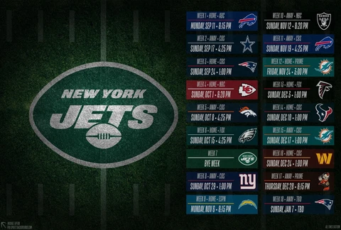 The New York Jets 2023 Regular Season Schedule Poster Multiple sizes Cover