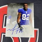 Mario Manningham New York Giants Signed Smoke Tunnel 8x10 Autographed Steiner
