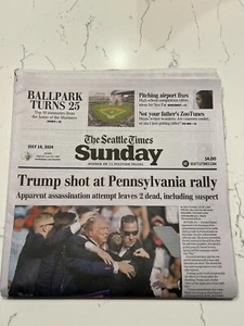 The Seattle Times Donald Trump Shot 7/14/2024 Sunday Newspaper *FAST SHIPPING* - Picture 1 of 1