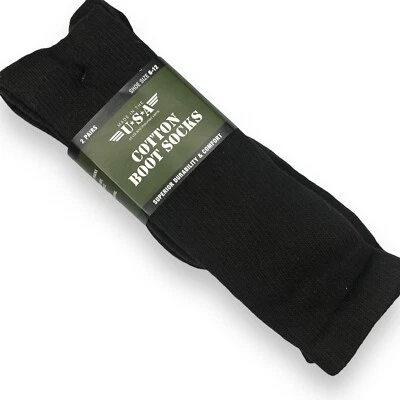 Calcetines de bota de algodón para hombre talla 6-12 marrón oscuro cómodos duraderos NUEVO PAQUETE DE 2 pares Foto 1 de 3