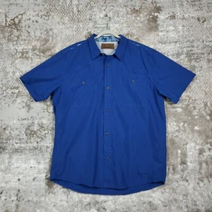 Big Sky Outfitters Men's XXL Blue Short Sleeve Button Up Vented Fishing Shirt - Picture 1 of 10