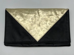 1980s Gold A&M Handbags Envelope Clutch Disco Purse Oversized Handbag - Picture 1 of 14