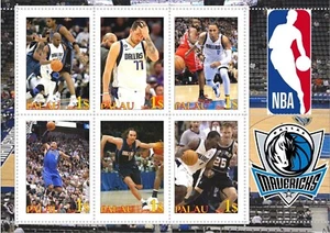 Stamp block NBA Pallas Mauericks Basketball Palau unpostal issue - Picture 1 of 1