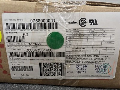 New, Molex, 75800-0001, CONN AMC B+ FEMALE 170POS 0.030 - Image 1 of 4