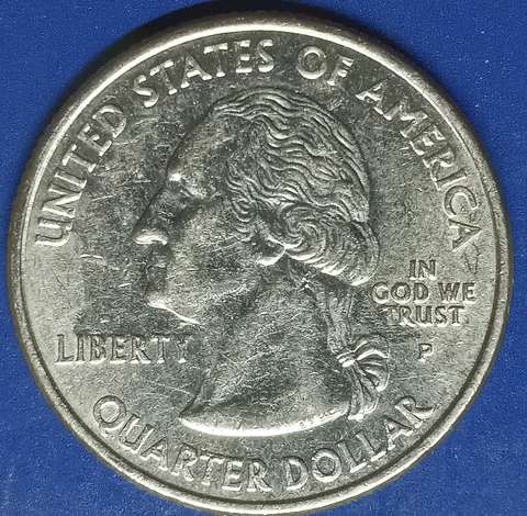 2002 P Louisiana State Quarter w/ "In God We Rust" Strike Through Error Cover