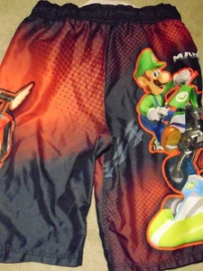 Nintendo Mario Kart Wii Youth Board-shorts Large 14 drawstring elastic waist - Foto 1 di 3