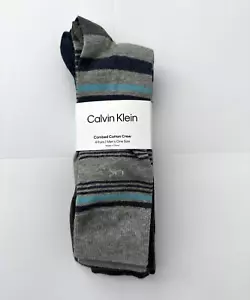 Calvin Klein Combed Cotton Crew Socks 4 Pairs OS - Picture 1 of 4