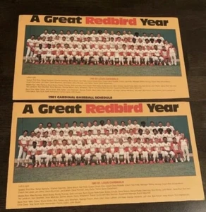 1981 Lot of 2 ST. LOUIS CARDINALS TEAM PHOTOS 11"x 6"+11" X 6 4/16" - Picture 1 of 4