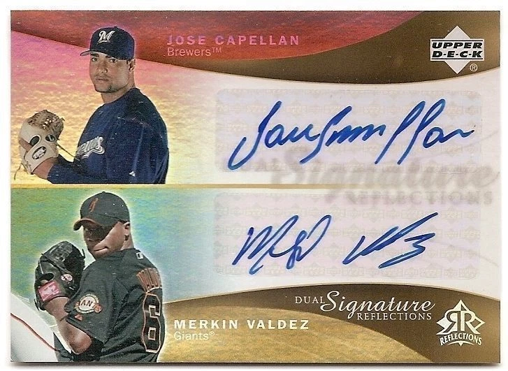 2005 REFLECTIONS DUAL SIGNATURES AUTOGRAPH Joe Blanton/Merkin Valdez #JBMV - Image 1 of 1