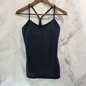 Lululemon Tank Top Womens 6 Navy Blue Black Built In Shelf Bra Y T Racerback  - Picture 1 of 11