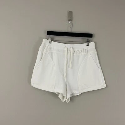 Shorts com cordão Daily Practice by Anthropologie branco cintura alta tamanho médio - Imagem 1 de 4
