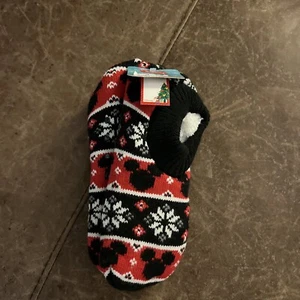 New! Disney Mickey Mouse Cozy warm Slipper Socks Size 4-10 Non-slip Bottoms - Picture 1 of 5
