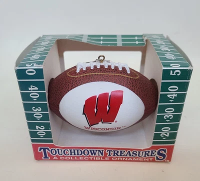 Vtg University Wisconsin Football Ornament Touchdown Treasures Christmas Sports - Image 1 of 4