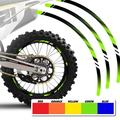 Pegatinas de rueda verde para Yamaha WR250R 19 20 21 22 21/18 pulgadas MX Dirt Bike D01 Foto 1 de 4