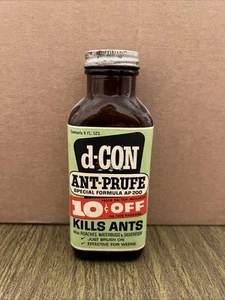 Vintage Medicine Bottle - Poison Bottle - D-CON ANT KILLER - Picture 1 of 4