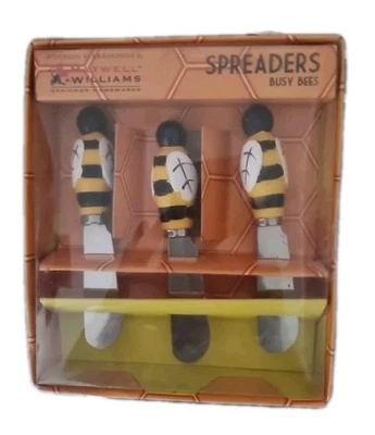 maxwell williams Box Of 3 Spreaders Busy Bee  Coloured Wooden Handle Quality... - Image 1 of 4
