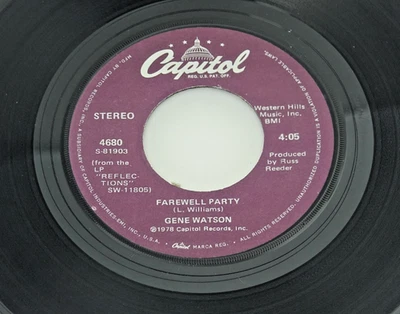 Gene Watson - Country Capitol 45 RPM - Farewell Party / I Don't Know How To EX - Image 1 of 2