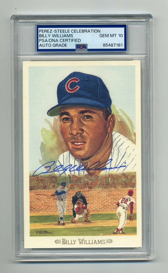 BILLY WILLIAMS  GEM MINT 10   PSA/DNA  SIGNED  PEREZ STEELE CELEBRATION CARD - Image 1 of 1