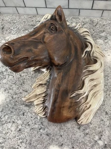 Horse Head Wall Sculpture, Set 2, One has sm chips, 5lbs a Piece, Approx. 14x11 - Picture 1 of 8