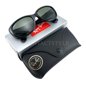 NEW Ray-Ban Jackie Ohh Sunglasses Green Polarized Lens Black Frame RB4101 58-17 - Picture 1 of 11