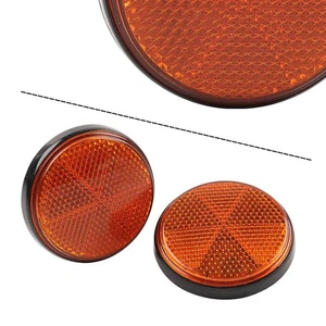 2X Reflector de advertencia redondo marcador lateral universal para moto ATV amarillo - Imagen 1 de 9