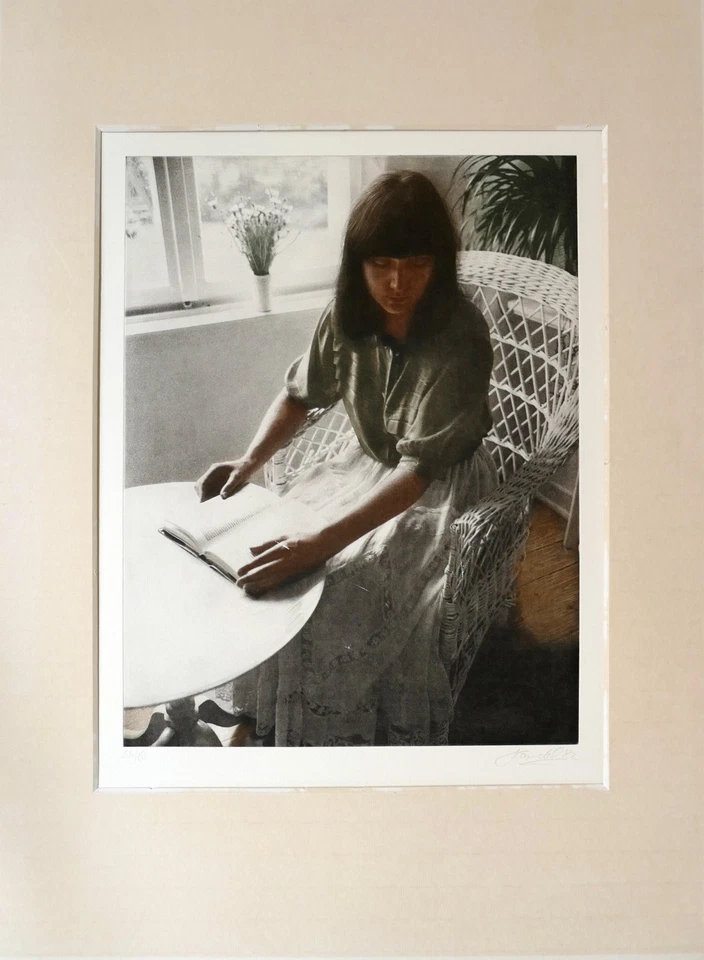 Peter HANDEL, Mädchen am Fenster aus 1982 - Radierung in Farbe - Bild 1 von 1