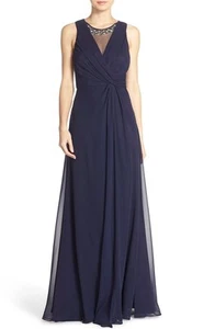Eliza J Embellished Chiffon Fit & Flare Gown (Size 2) - Picture 1 of 4