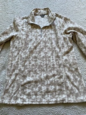 Sudadera Eddie Bauer Mujer Polar Manga Larga 1/4 Cremallera Marrón y Blanco Talla M Foto 1 de 4