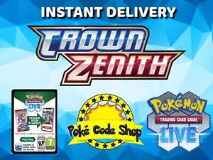 50 x CROWN ZENITH Live Pokemon Booster Codes Online INSTANT QR EMAIL DELIVERY - Foto 1 di 2