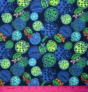 Teenage Mutant Ninja Turtles Stoff - HALF YARD - 100% Baumwolle - Quilten blau - Bild 1 von 1