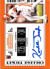 2019 Panini Contenders Draft Picks Collegiate Ticket Blue Foil Kendall Joseph