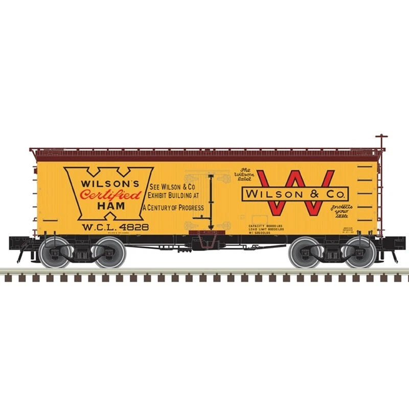 Atlas Railroad 20007204 HO 36' Wood Reefer Wilson Packing Certified Ham 4828 - Image 1 of 1