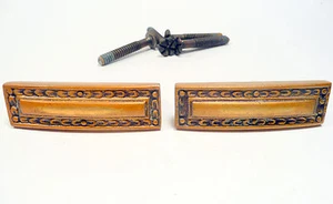 CAPEHART RADIO / RECORD CONSOLE part:  2 - RECTANGULAR CABINET KNOBS   w/SCREWS - Picture 1 of 3