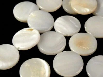 Natur Muschel Perlen 12mm Weiß Perlmutt Schmuckdesign für Halskette Ohrring U89 - Bild 1 von 3