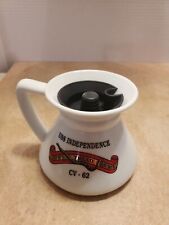 USS Constitution CV-62 US NAVY NO SPILL COFFEE MUG with STOPPER pre-owned (d2)