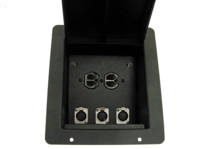 ProCraft Pro Audio Recessed Stage Mic Floor Box 1 AC Power 3 XLR Female FPML-1DU - Image 1 of 4