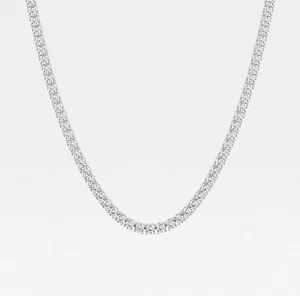 Collar Tenis 24 TCW Oro Blanco 14k Diamantes Cultivados en Laboratorio Certificación IGI*** - Imagen 1 de 6