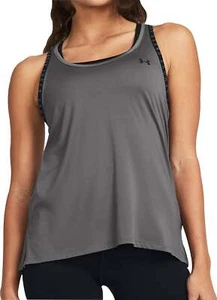 Under Armour Knockout Womens Running Vest Grey Run Breathable Training Tank Top - Picture 1 of 4