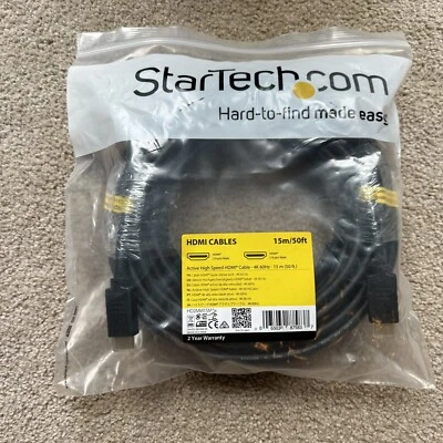 New Startech 4k 60Hz HDMI Cable 50ft 15m Male To Male - Image 1 of 4